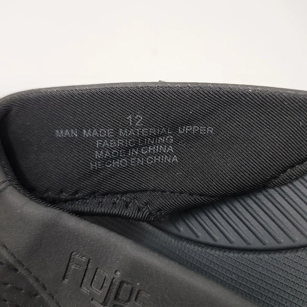 FloJos Flip Flops Sandals Black Artisan Memory Foam Mens Size 12 Slip on Comfort
